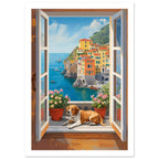 dog art print for the living room, soft painterly artwork on matte paper