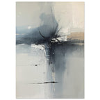 Blue Grey Abstract Brushstroke Art Print
