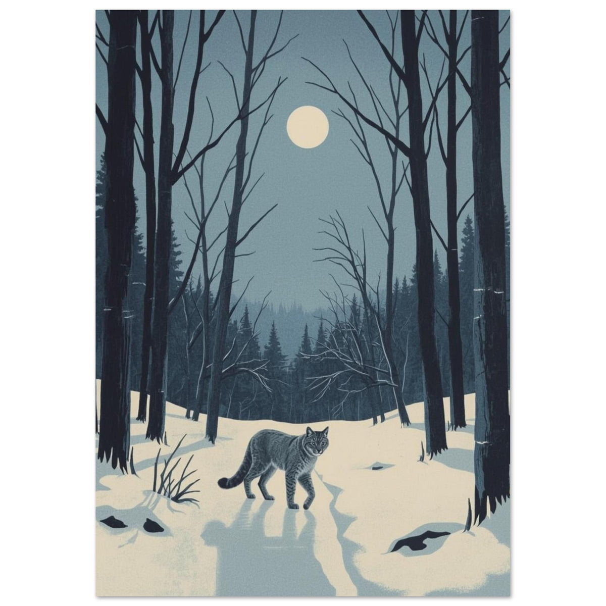 cat art print for the living room, soft painterly artwork on matte paper