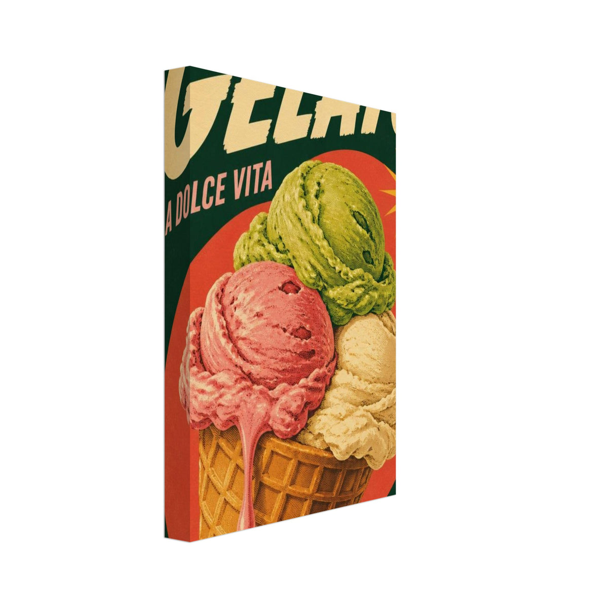 Gelato Ice Cream Retro Poster – Canvas