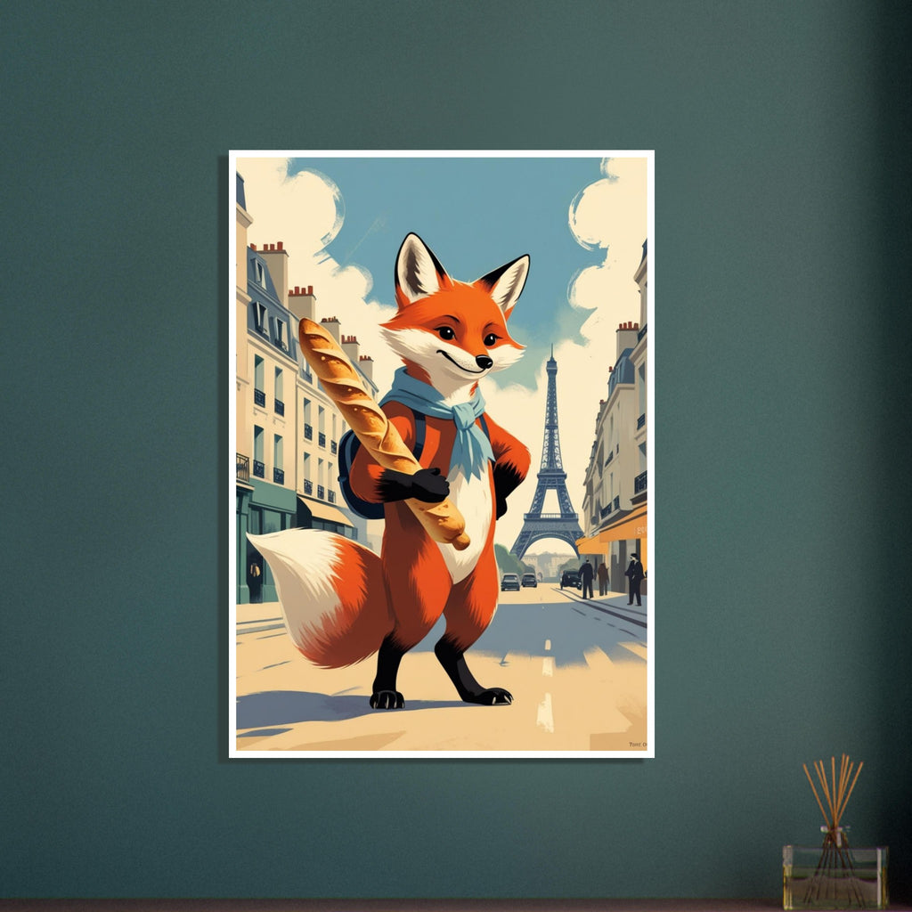 fox art print for the nursery, soft painterly artwork on matte paper