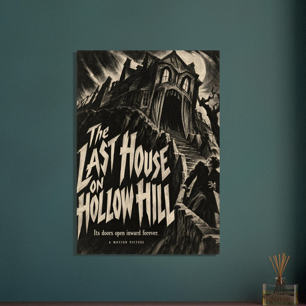 Haunted House Vintage Horror – illustration wall art print by Printavelle – close-up
