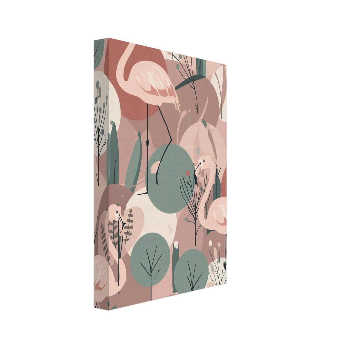 flamingo art print for the bedroom, soft painterly artwork on matte paper