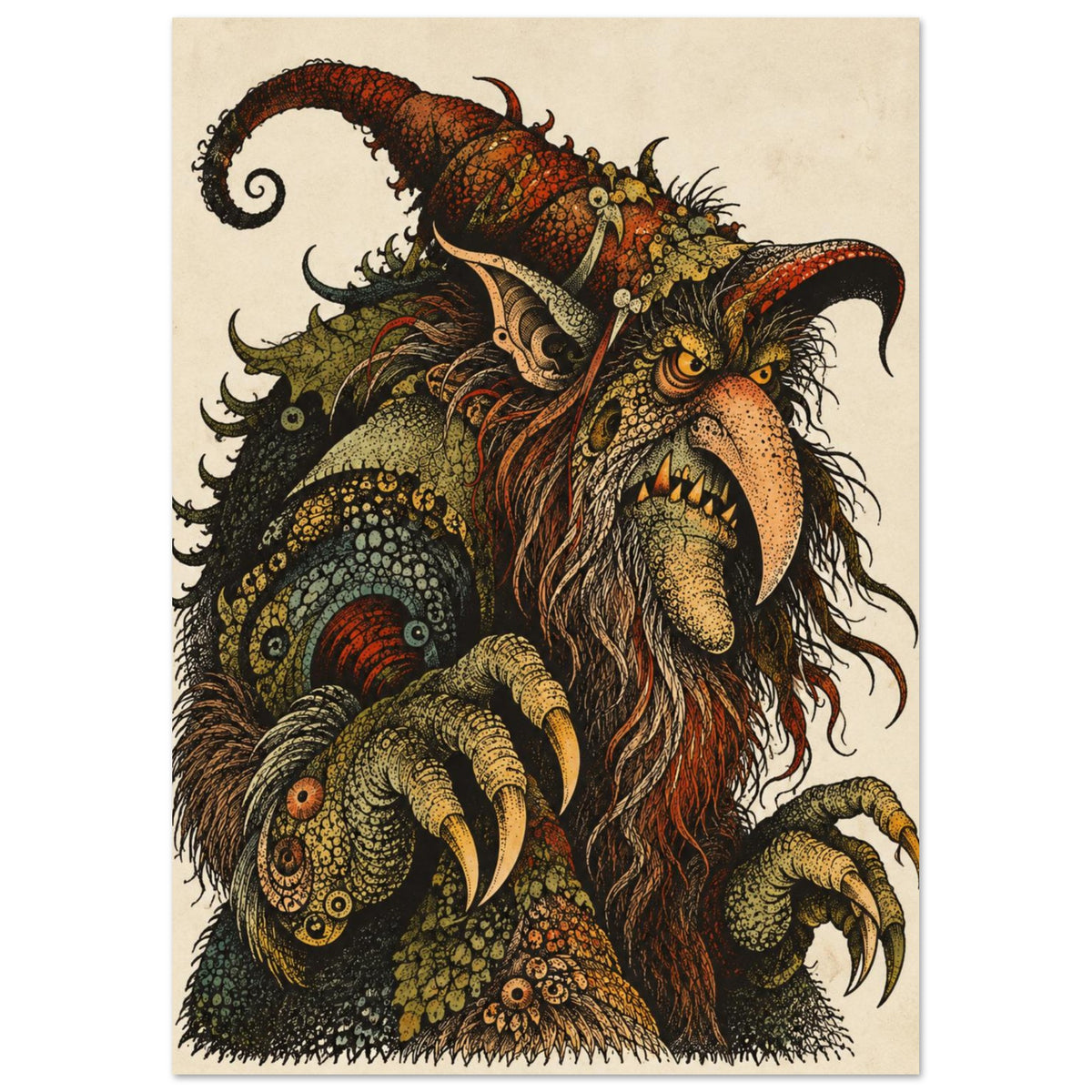 Fantasy Creature Detailed Illustration Art Print
