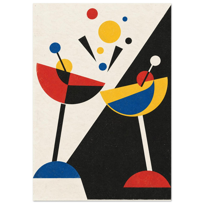 Cocktail Glasses Geometric Art Print