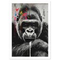 monkey art print for the nursery, soft painterly artwork on matte paper