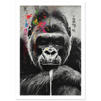 monkey art print for the nursery, soft painterly artwork on matte paper