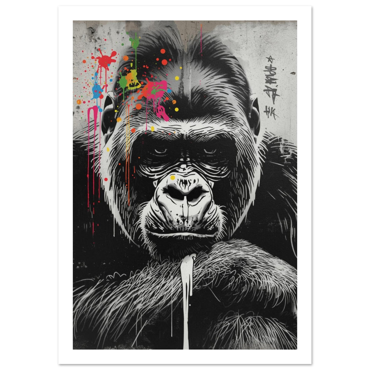 monkey art print for the nursery, soft painterly artwork on matte paper
