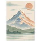 Mountain And Sun Dotted Art Print