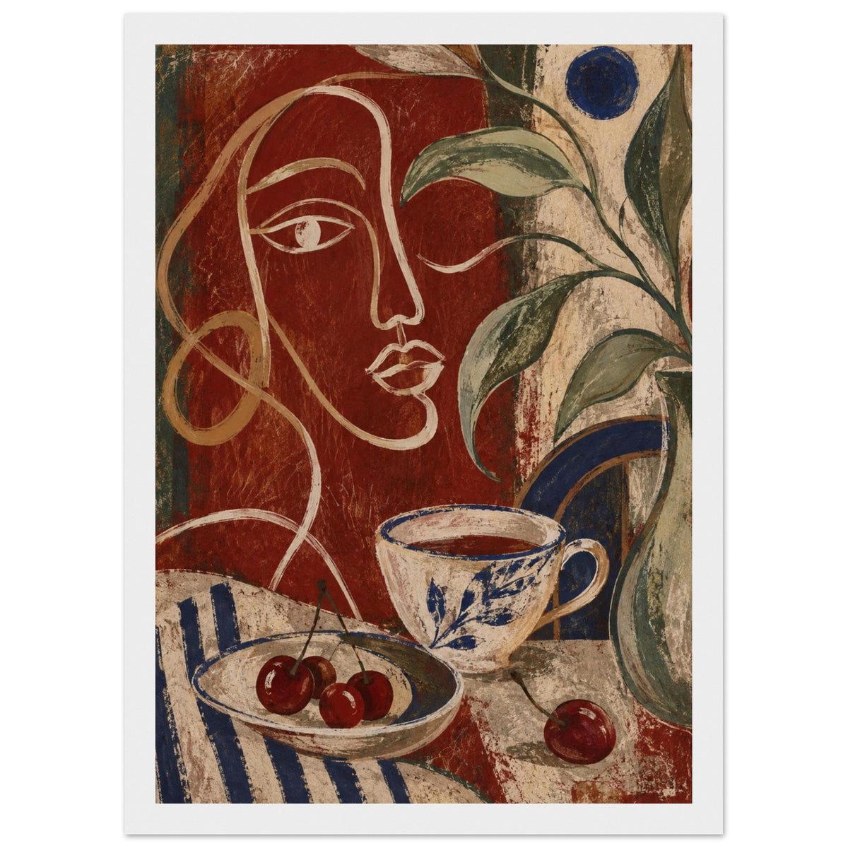 Quiet Original Abstract Composition VI Art Print – Framed