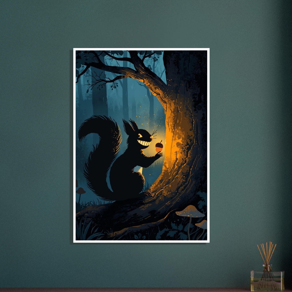 squirrel art print for the nursery, soft painterly artwork on matte paper