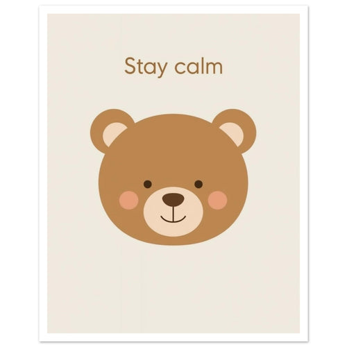 bear art print for the living room, soft painterly artwork on matte paper