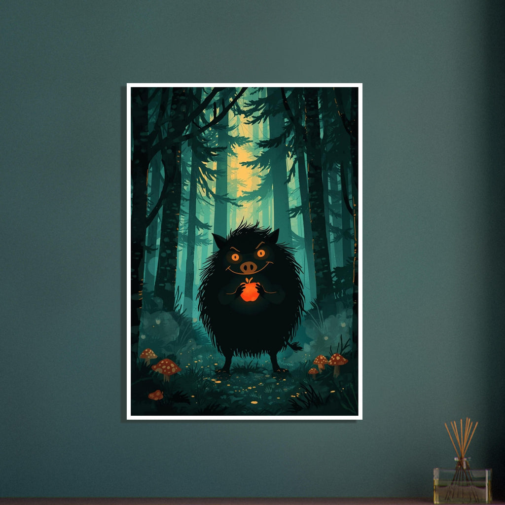 pig art print for the kitchen, soft painterly artwork on matte paper