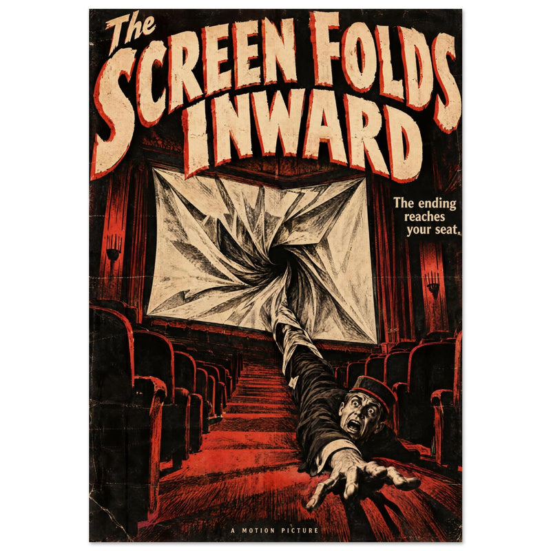 Twisting Cinema Screen Retro Horror Poster