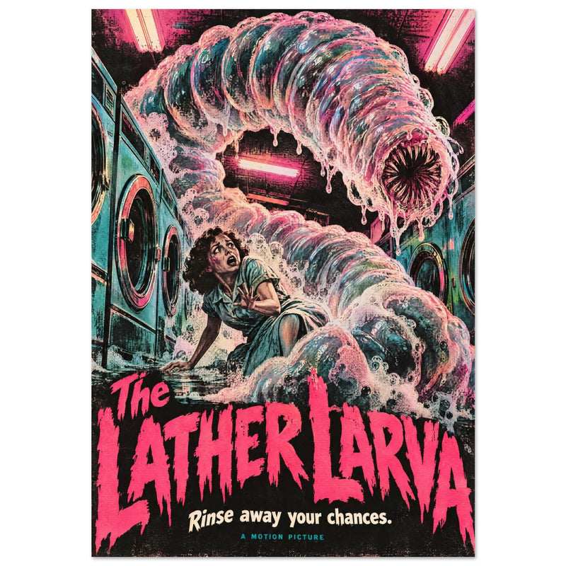 Lather Larva Retro Horror Poster