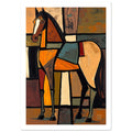 horse art print for the living room, soft painterly artwork on matte paper