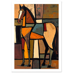 horse art print for the living room, soft painterly artwork on matte paper