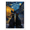 cat art print for the living room, soft painterly artwork on matte paper