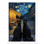 cat art print for the living room, soft painterly artwork on matte paper