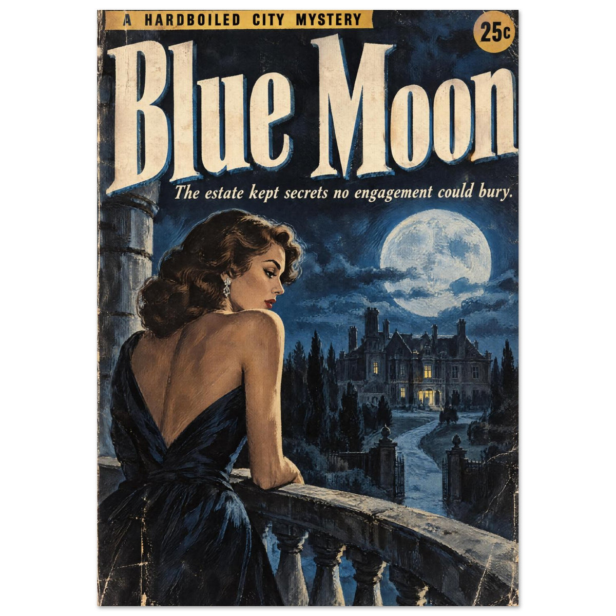 Blue Moon Pulp Cover Art Print