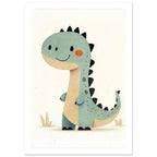dinosaur art print for the nursery, soft painterly artwork on matte paper