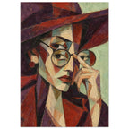 Round Glasses Cubist Portrait Art Print