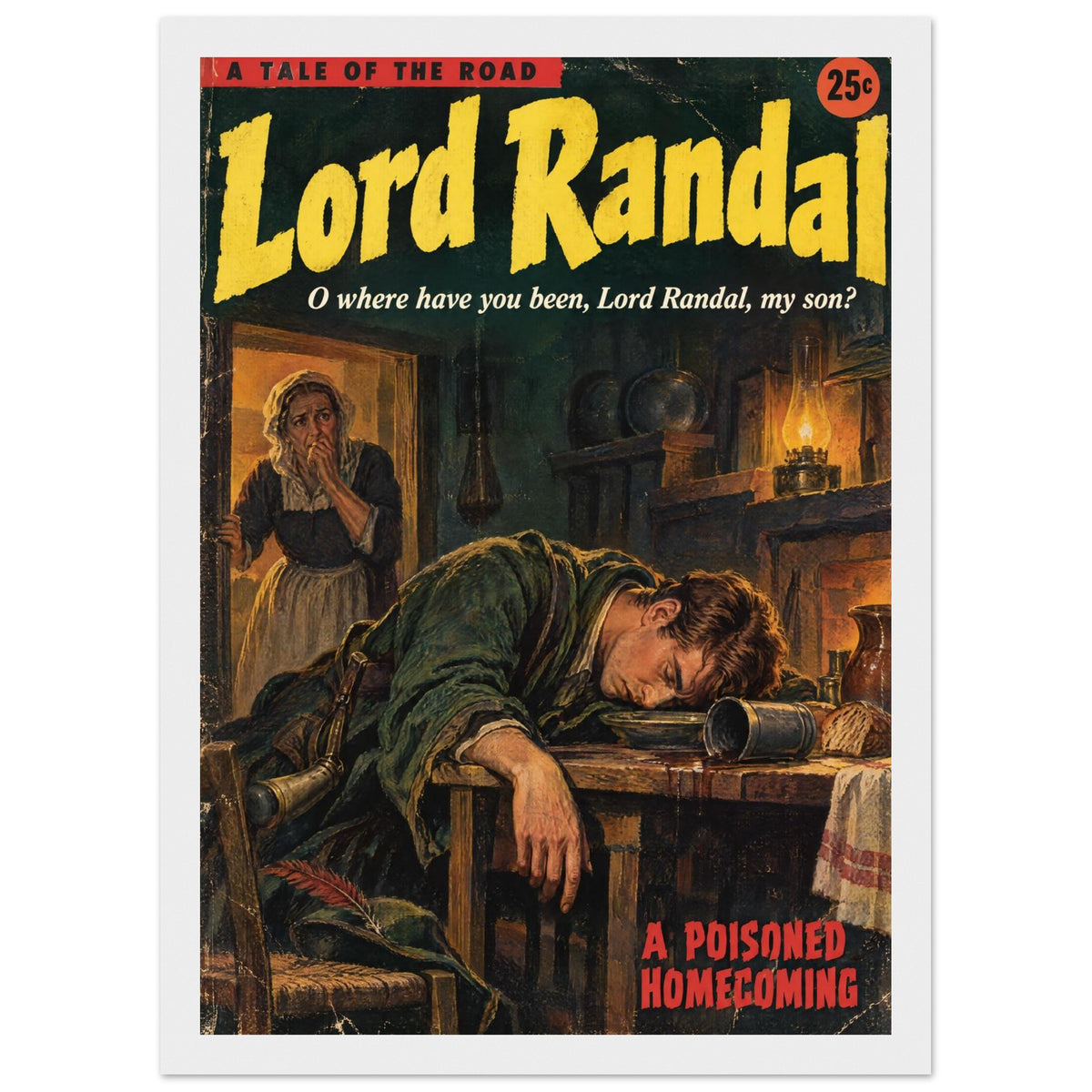 Lord Randal Pulp Cover Art Print – Framed
