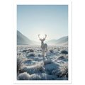 deer art print for the living room, soft painterly artwork on matte paper
