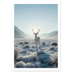 deer art print for the living room, soft painterly artwork on matte paper