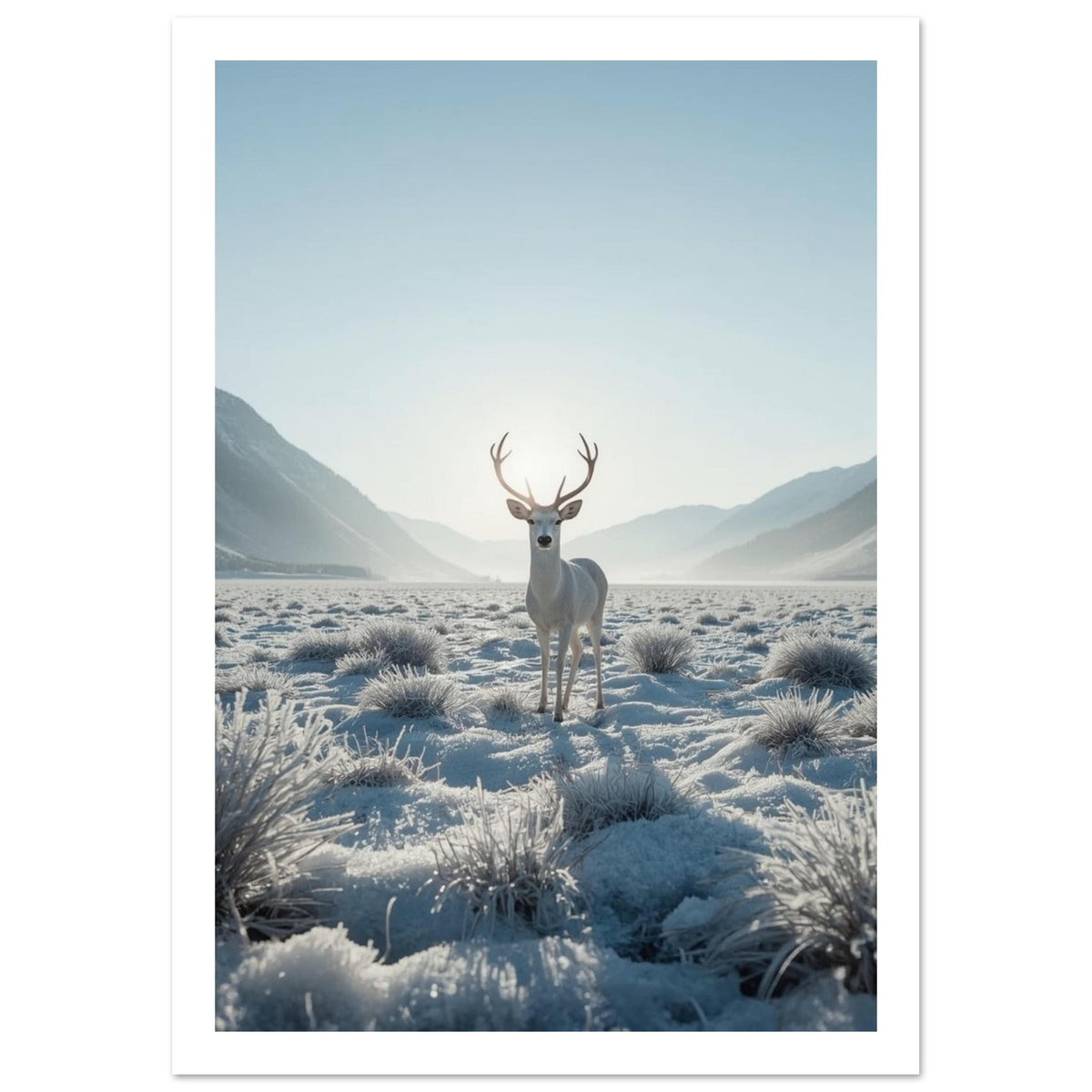 deer art print for the living room, soft painterly artwork on matte paper