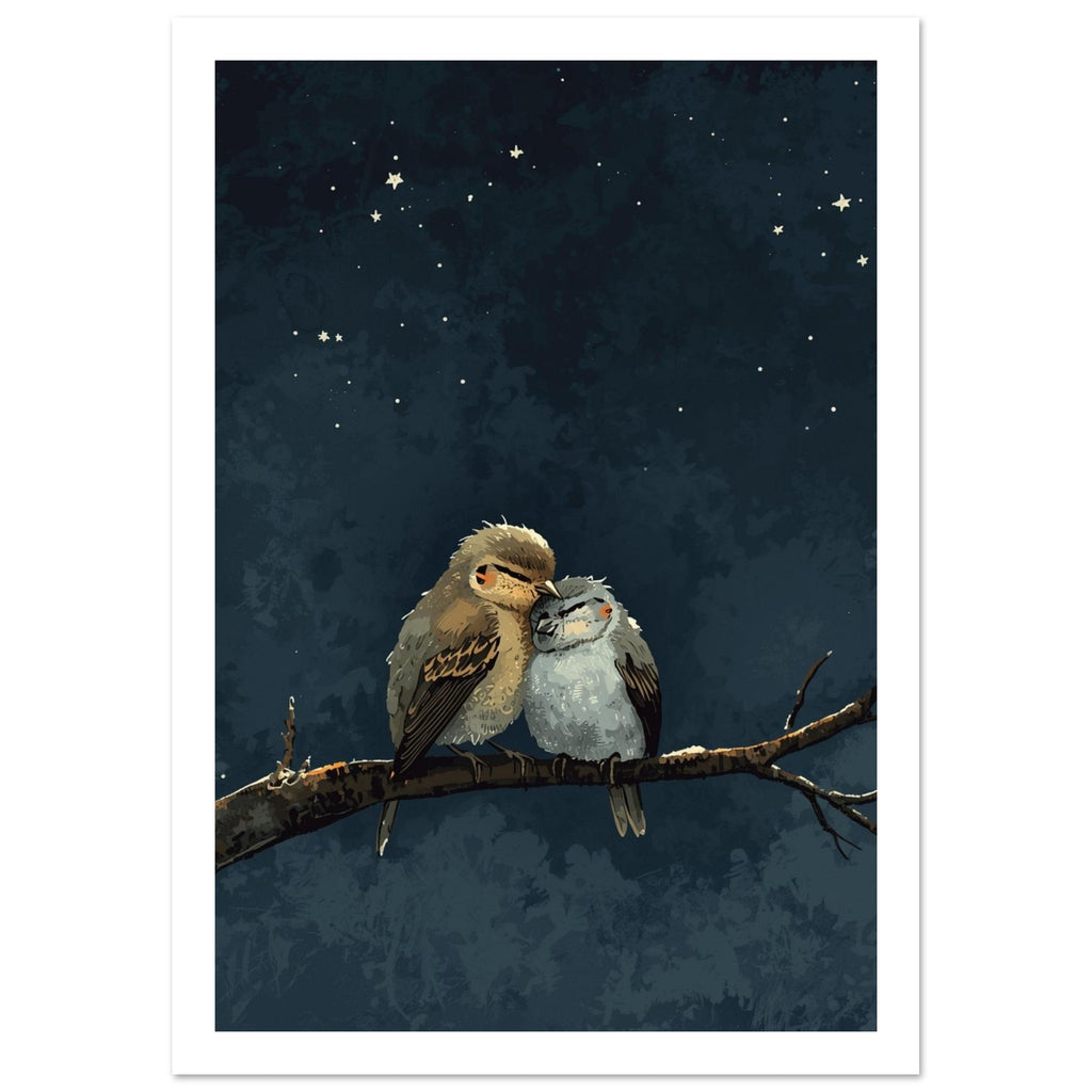 small garden bird art print for the kitchen, soft painterly artwork on matte paper