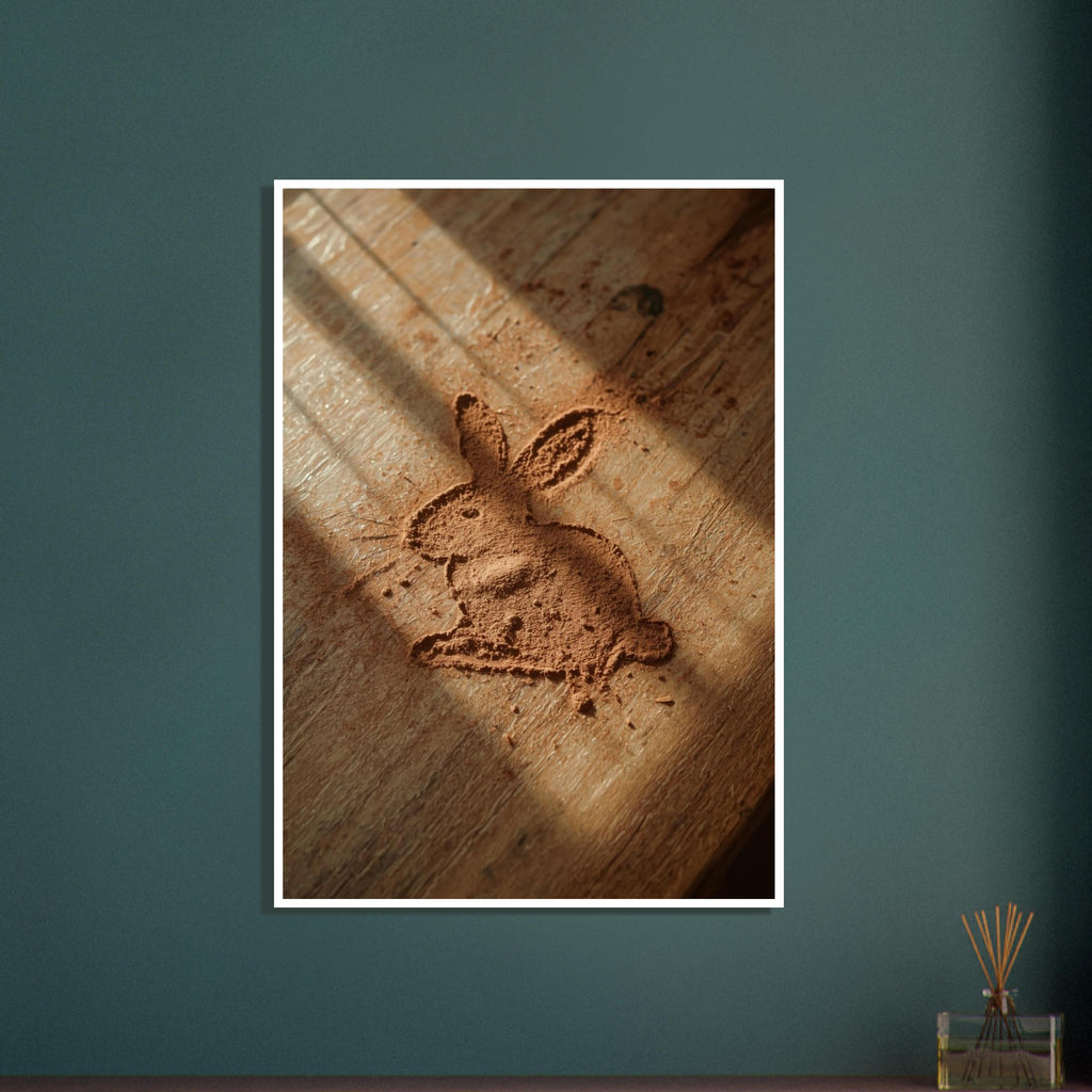 rabbit art print for the nursery, soft painterly artwork on matte paper
