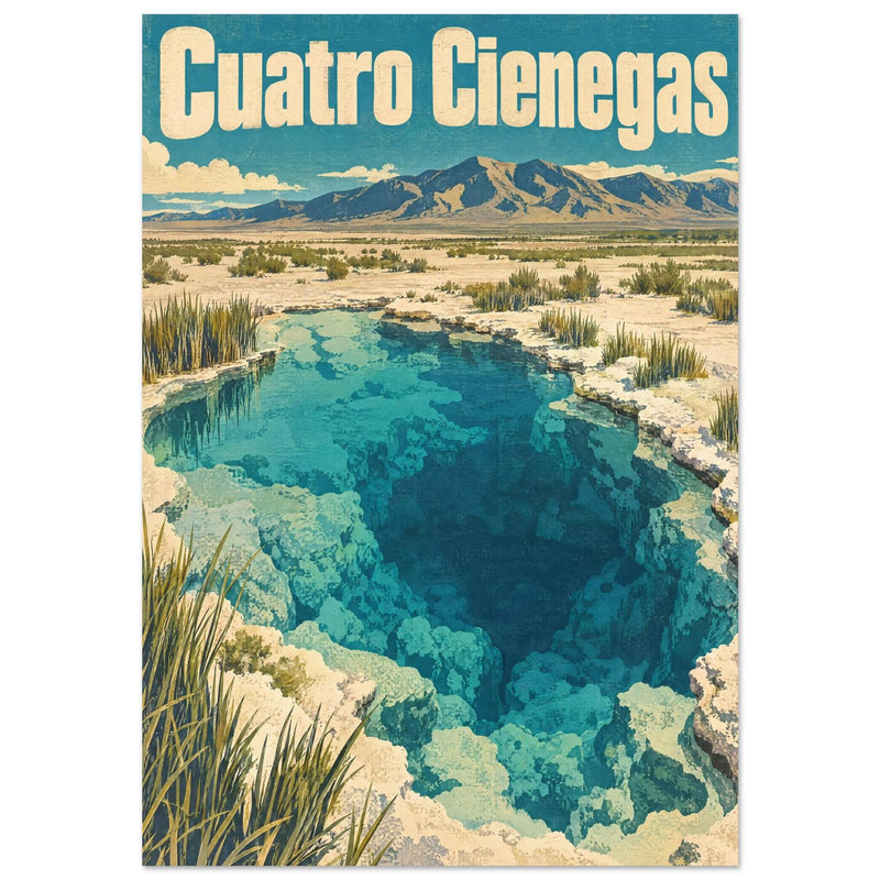 Cuatro Cienegas Retro Travel Poster