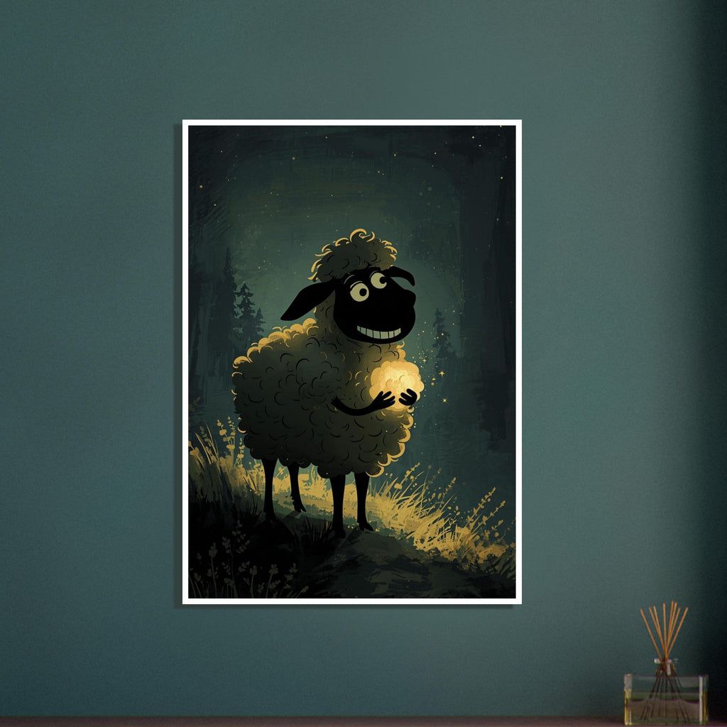 sheep art print for the living room, soft painterly artwork on matte paper